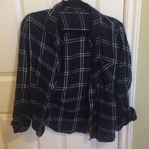 Navy blue and white flannel